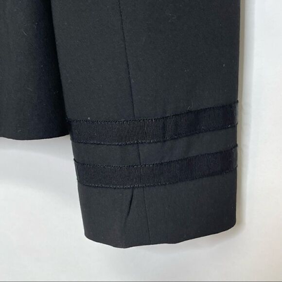 Trina Turk Two Button Blazer Ribbon Trim Black Size 8 - Picture 9 of 11